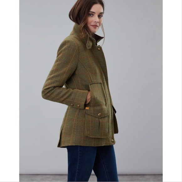 Joules Women's Fieldcoat Tweed Coat - Picture 3 of 16